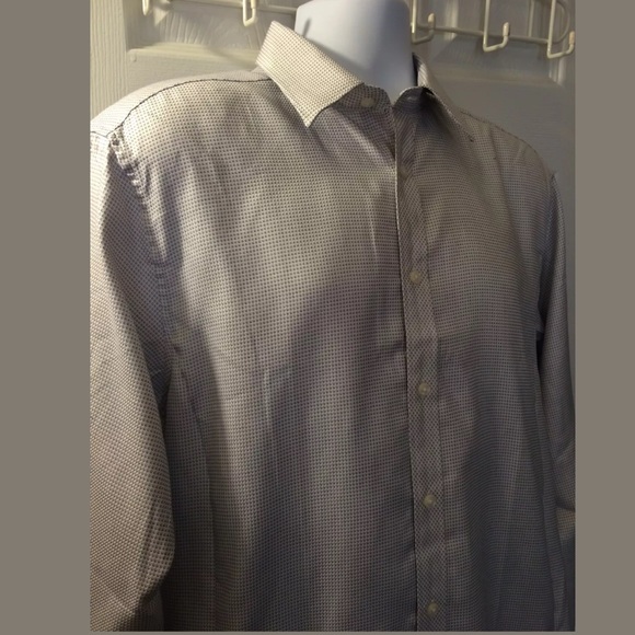 New TED BAKER Endurance Dress Shirt Button Down Gray white black professional - Picture 3 of 8